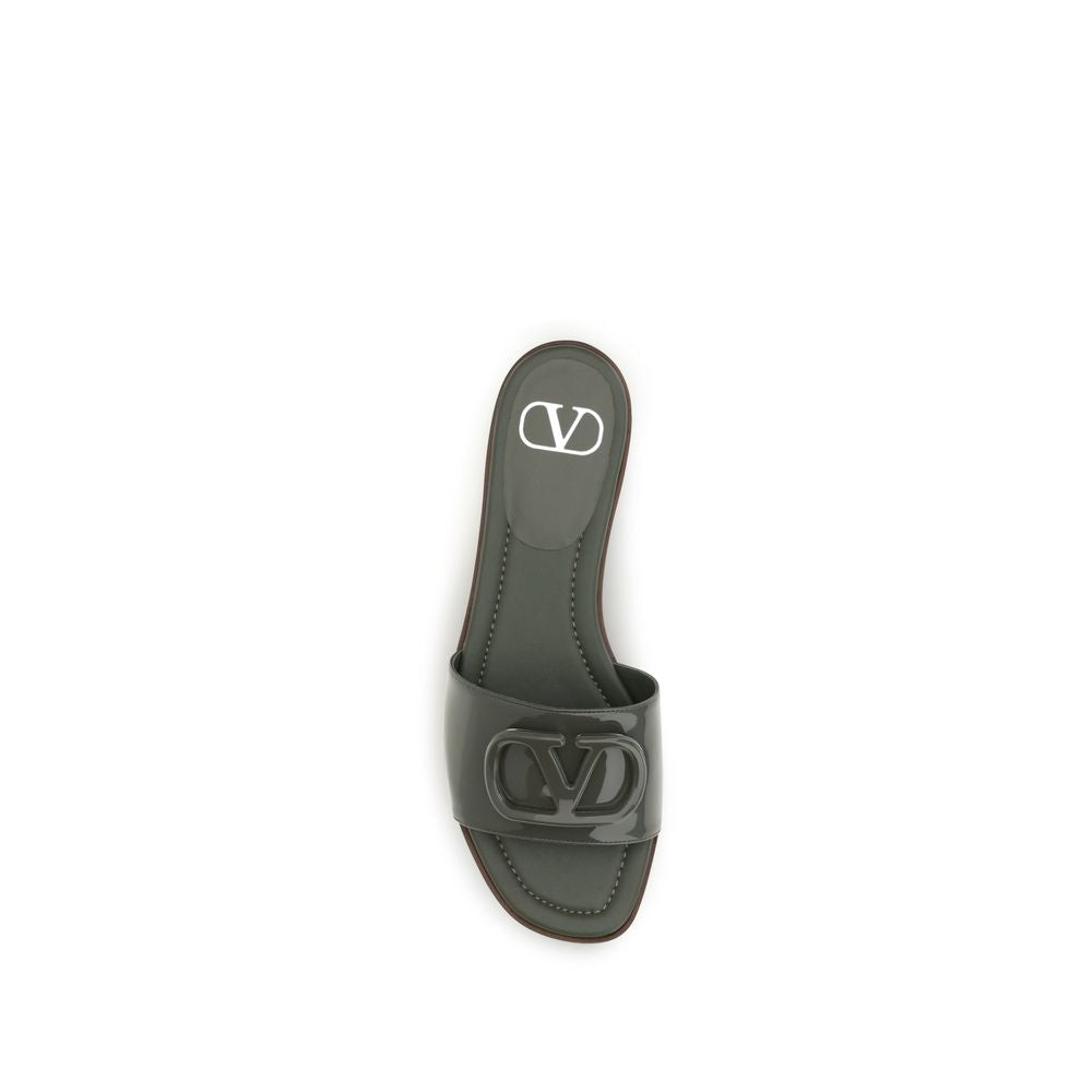 Sandales plates bicolores Valentino Garavani en cuir de veau Bos Taurus