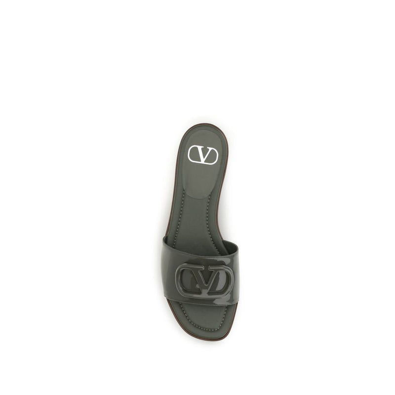 Sandales plates bicolores Valentino Garavani en cuir de veau Bos Taurus