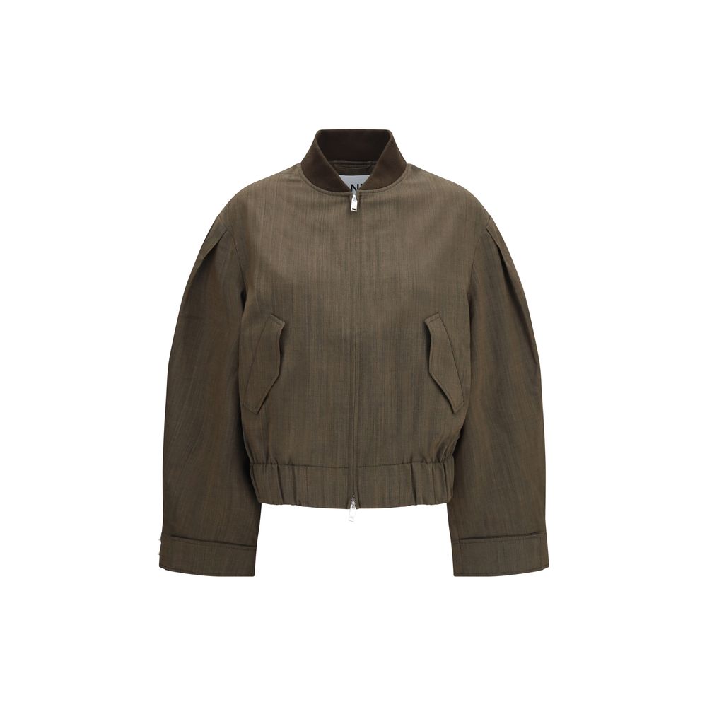Bomber Ganni Bicolore en Laine Oves Aries