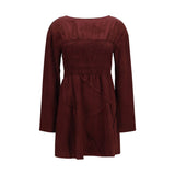 Ganni Bordeaux Acetate Casual Dress