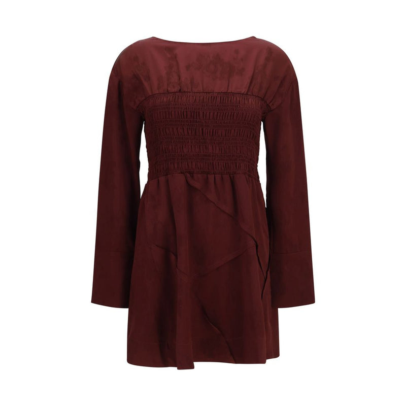 Robe décontractée Ganni bordeaux en acétate