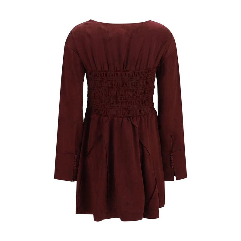 Robe décontractée Ganni bordeaux en acétate