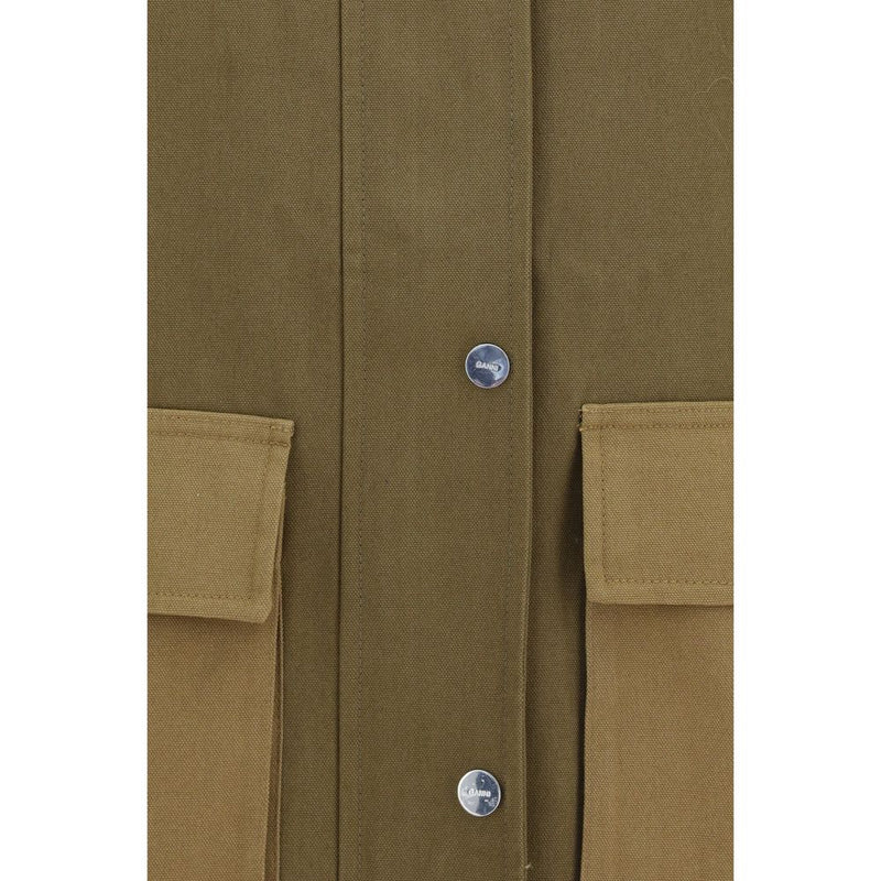 Ganni Bicolor Cotton Full-Length Jacket