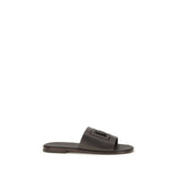 Sandales plates Dolce & Gabbana en cuir de veau marron Bos Taurus
