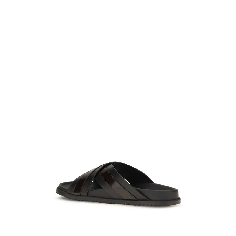 Sandales Dolce & Gabbana en cuir de veau noir