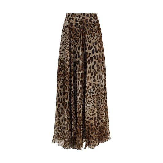 Jupe longue en soie beige Dolce & Gabbana