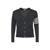 Cardigan Thom Browne en laine grise Oves Aries