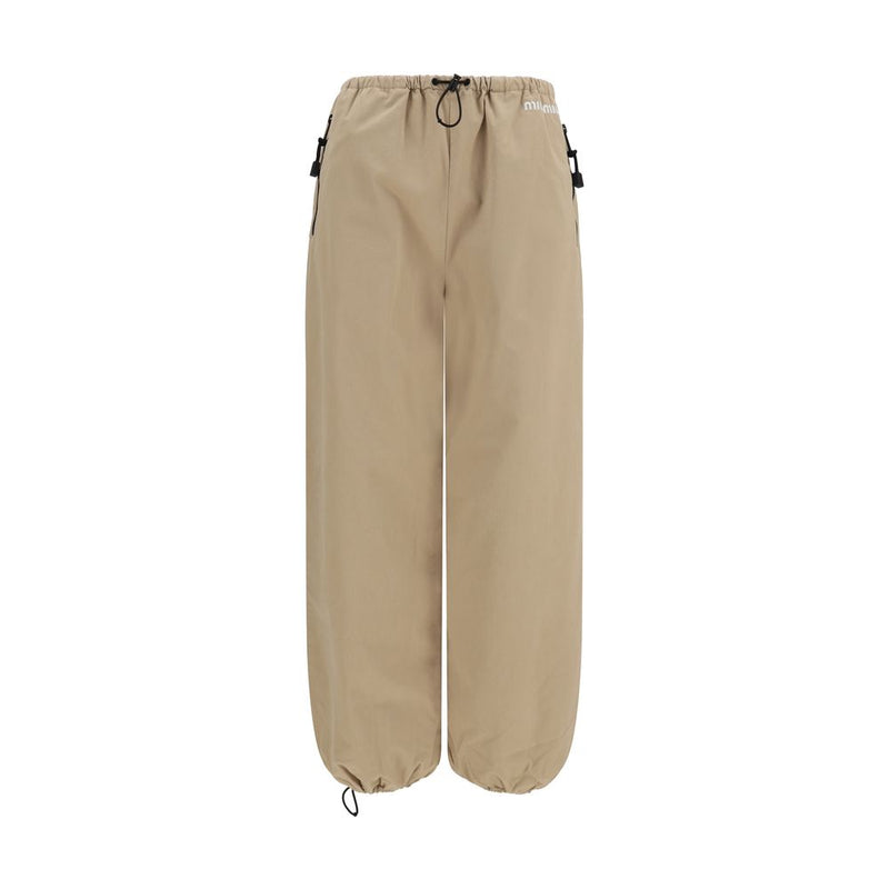 Miu Miu Beige Cotton Athletic Pants