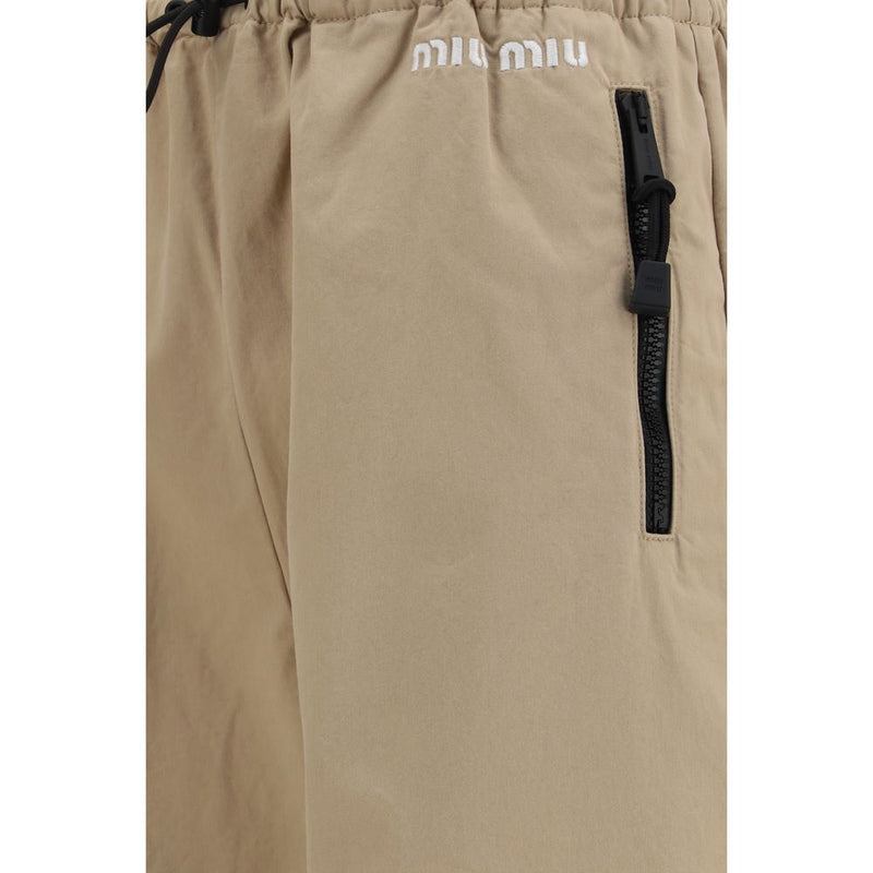 Miu Miu Beige Cotton Athletic Pants