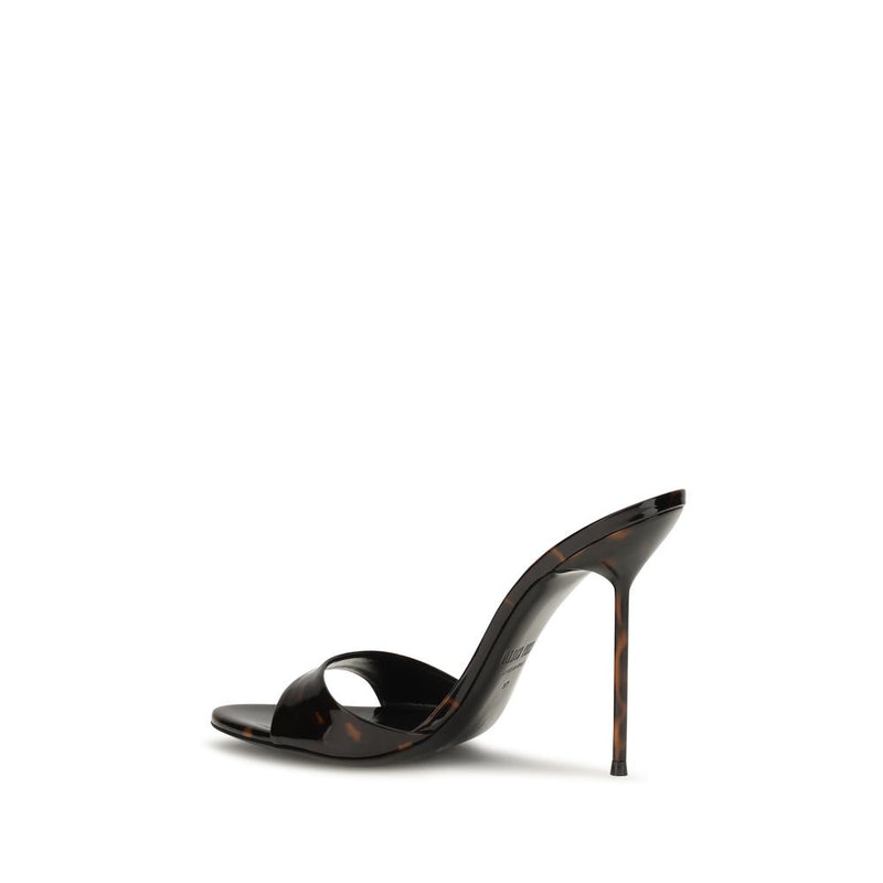 Paris Texas Black Calf Leather Bos Taurus Mules