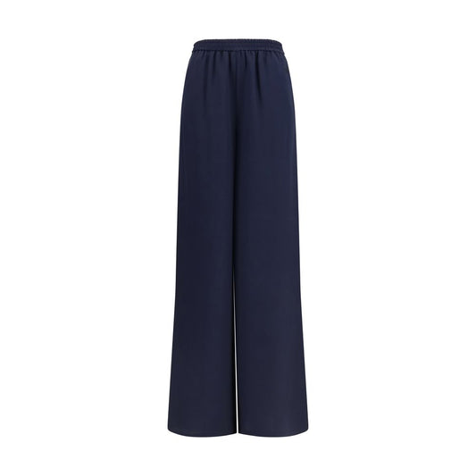 Pantalon décontracté en soie bleu Max Mara