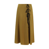 Ganni Bicolor Acetate Midi Skirt