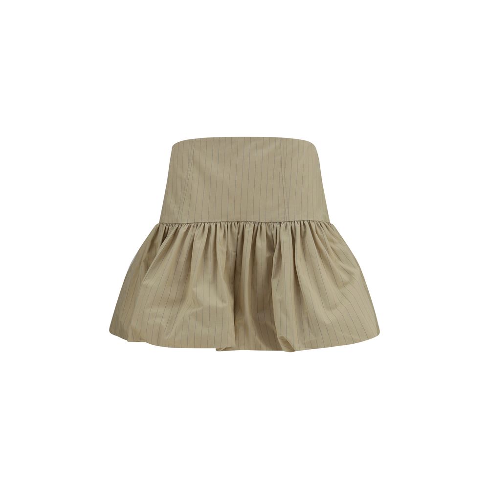 Mini-jupe Ganni en coton beige