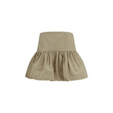 Mini-jupe Ganni en coton beige