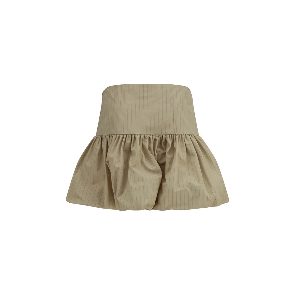 Mini-jupe Ganni en coton beige