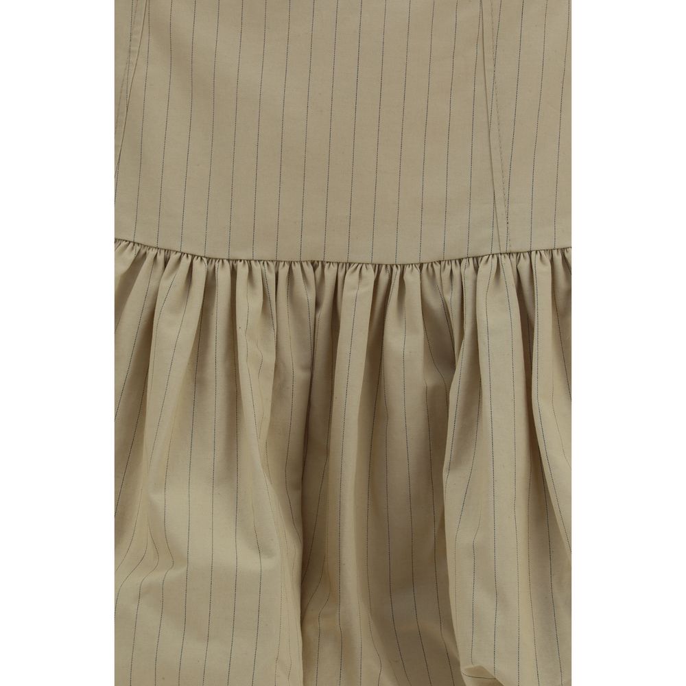 Mini-jupe Ganni en coton beige