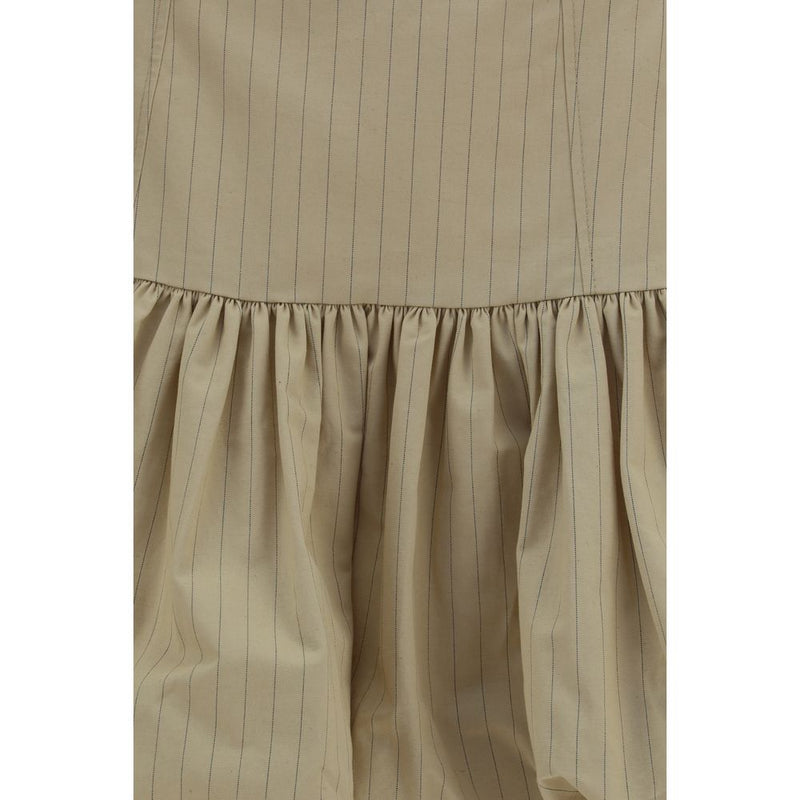 Ganni Beige Cotton Mini Skirt