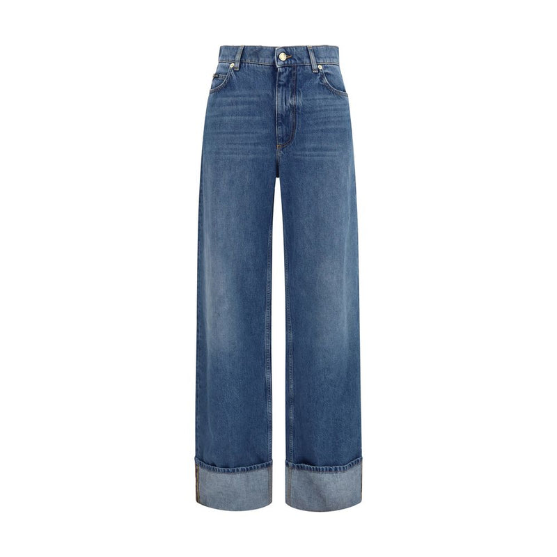 Dolce & Gabbana Blue Cotton Straight-Leg Jeans