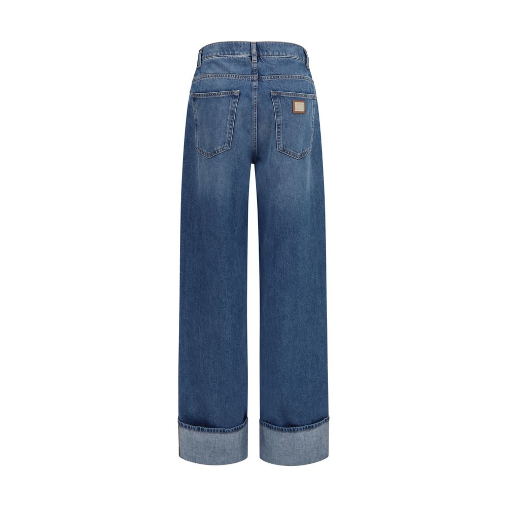 Jeans Dolce & Gabbana droits en coton bleu