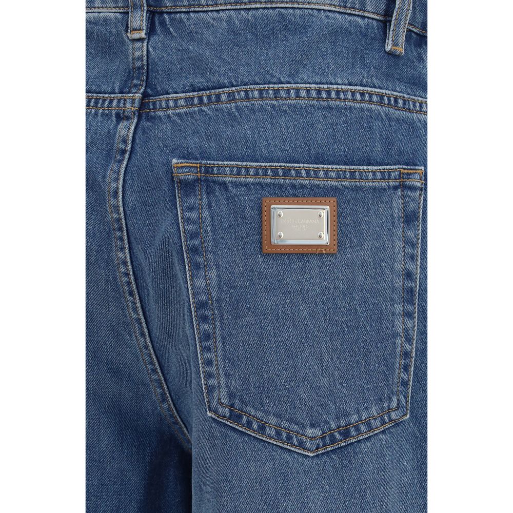 Jeans Dolce & Gabbana droits en coton bleu