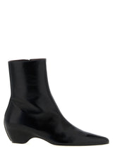 Bottes cheville Khaite en cuir de veau noir