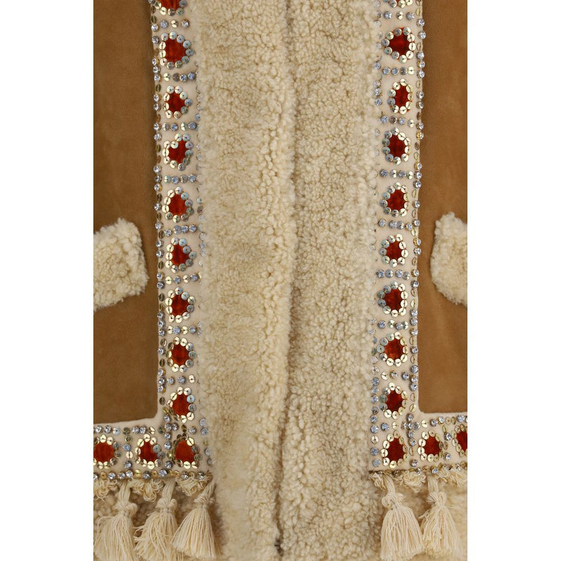 Valentino Garavani Beige Lamb Ovis Aries Aries Sleeveless Jacket