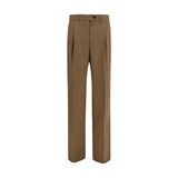 Pantalon de costume Prada en laine vierge marron