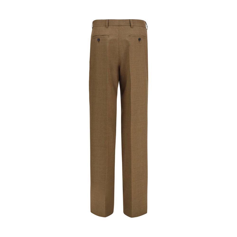 Pantalon de costume Prada en laine vierge marron