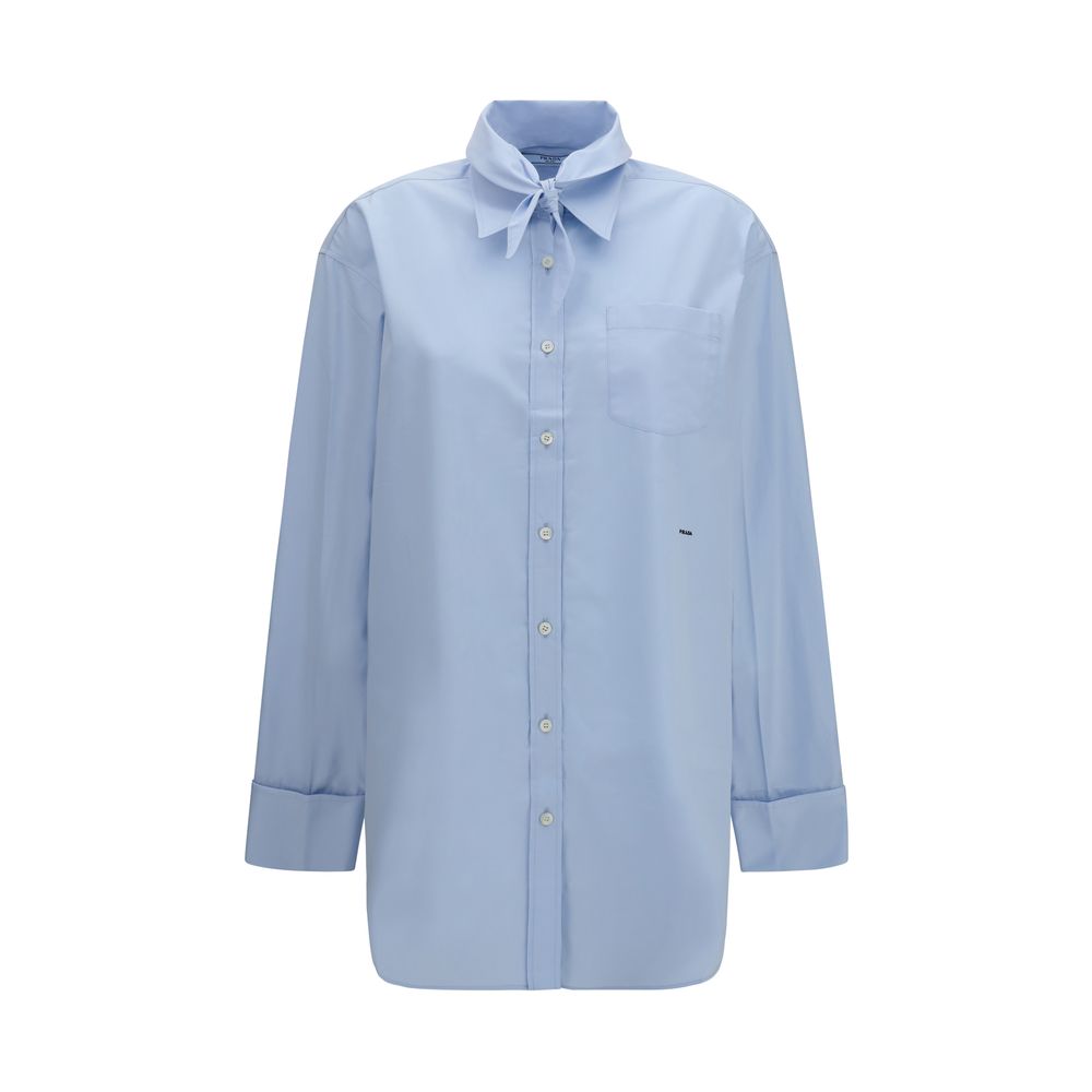 Chemise en coton bleu Prada