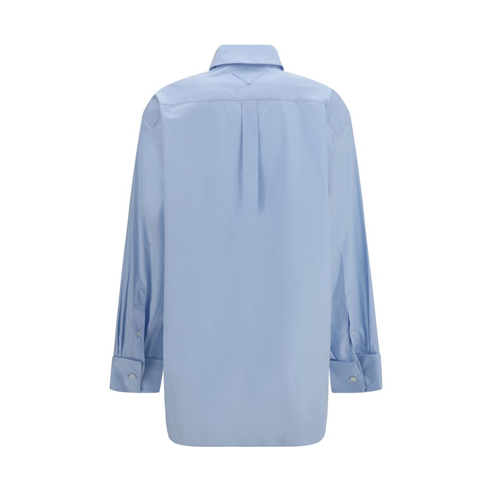 Chemise en coton bleu Prada