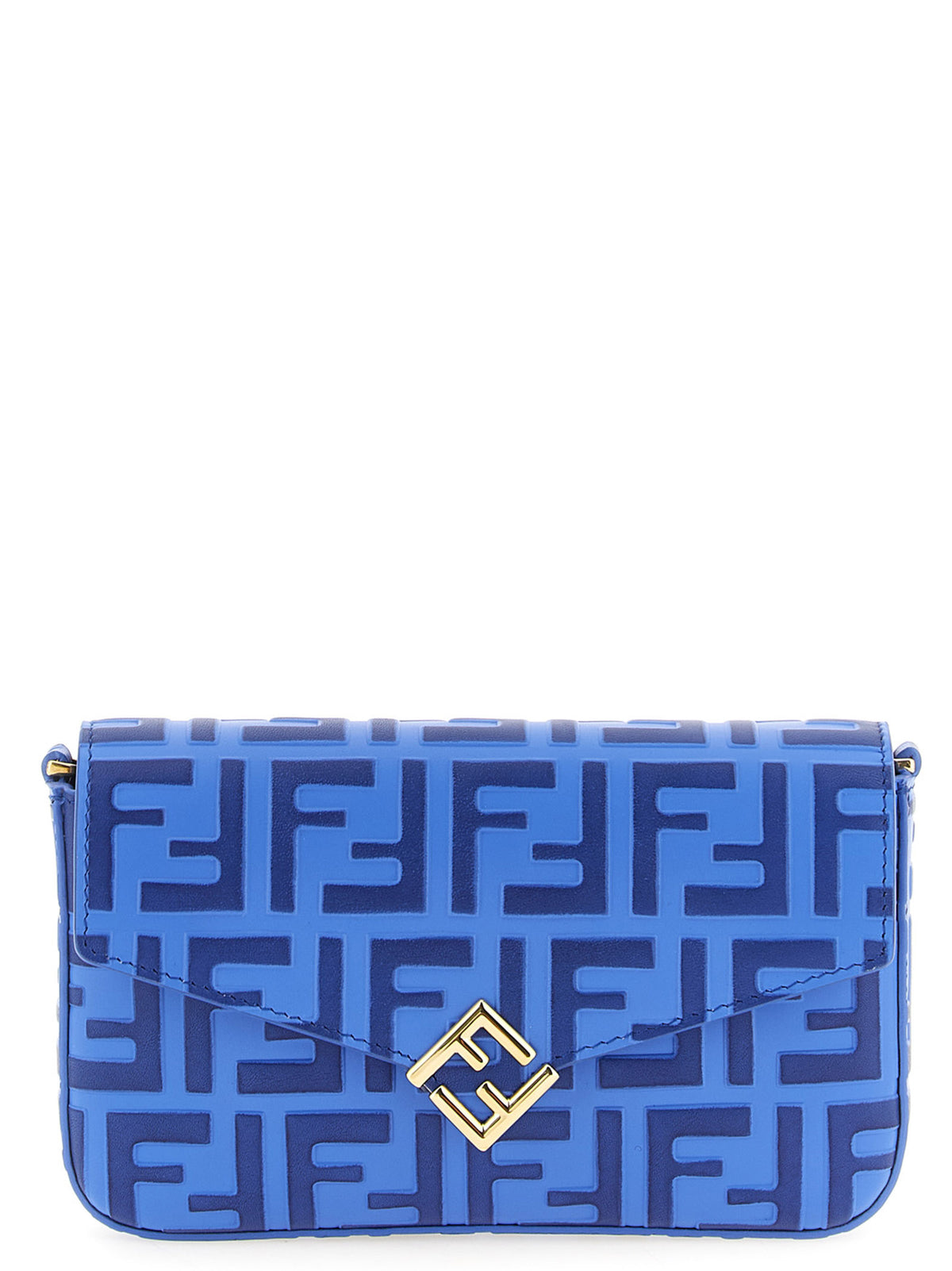 Porte-cartes Fendi en cuir de veau bleu