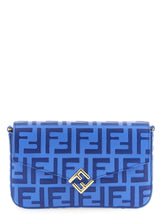 Porte-cartes Fendi en cuir de veau bleu