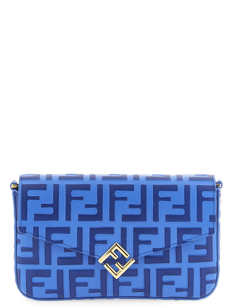Fendi Blue Calfskin Cardholder - FF Diamonds Collection