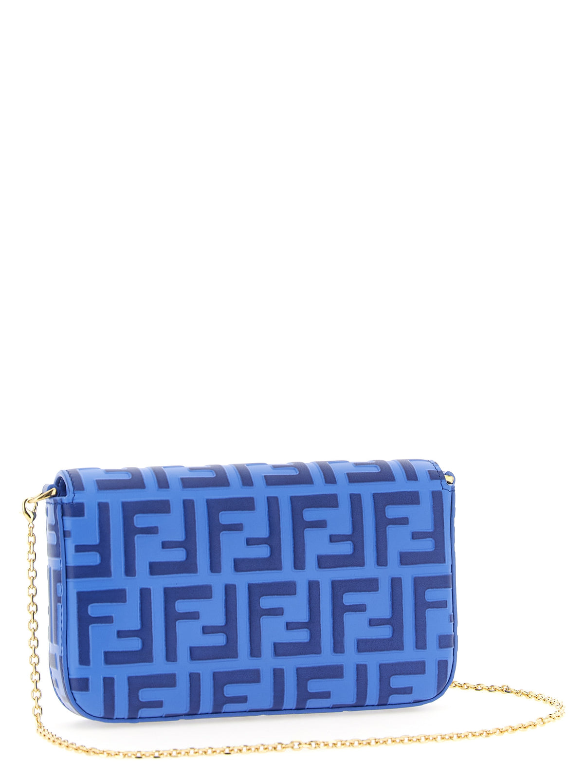 Porte-cartes Fendi en cuir de veau bleu