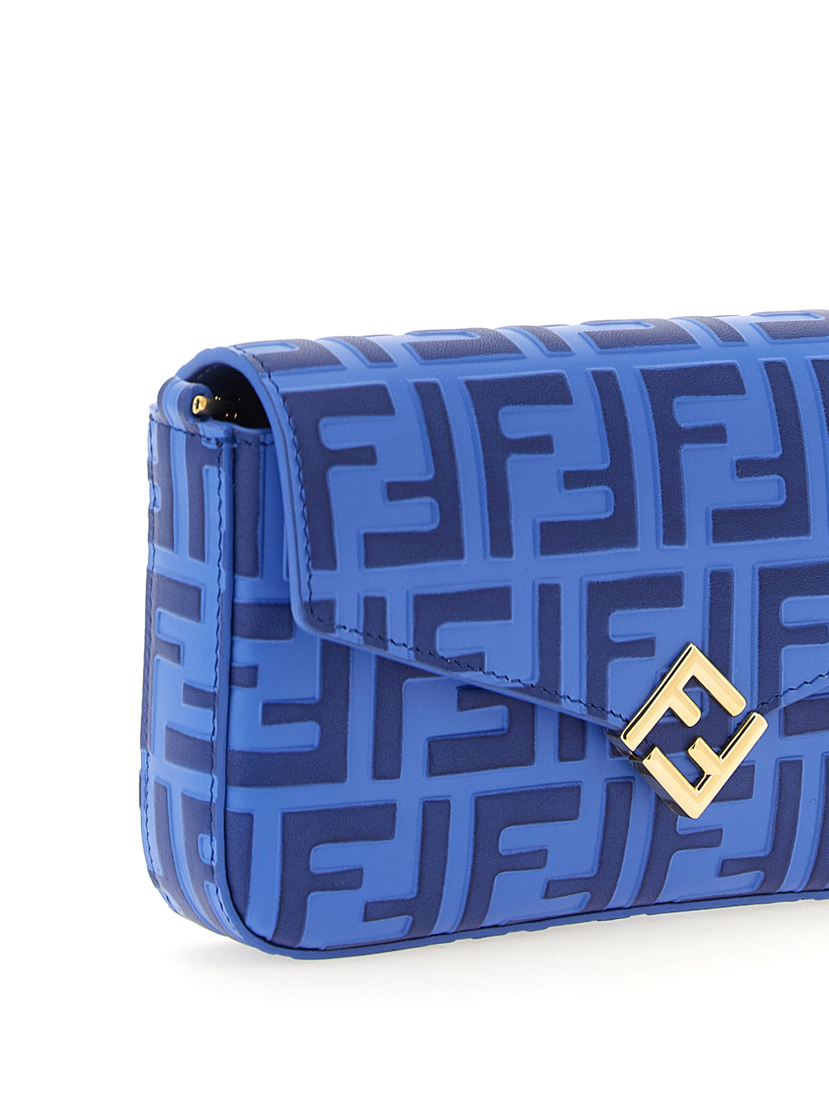 Porte-cartes Fendi en cuir de veau bleu