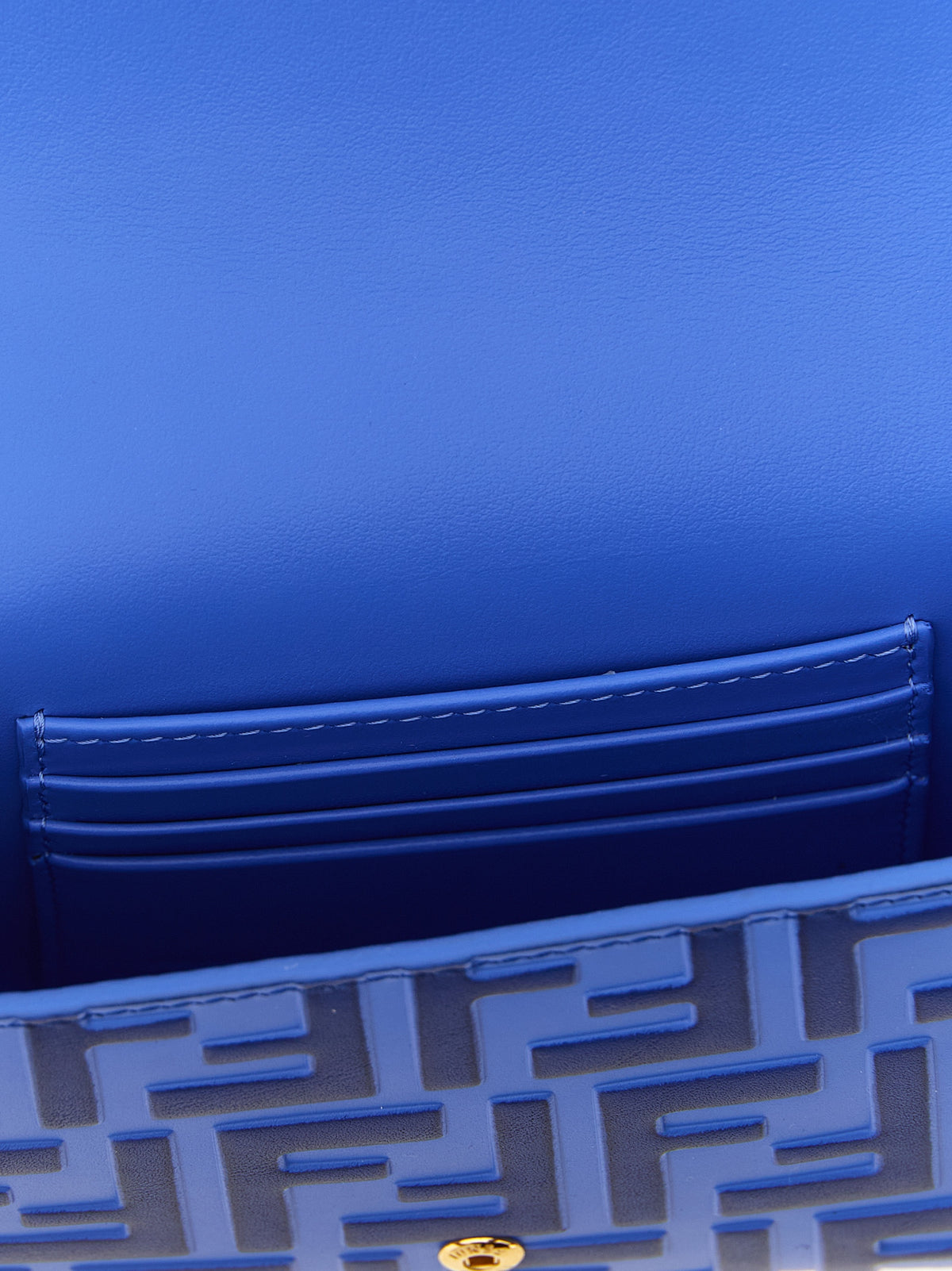 Porte-cartes Fendi en cuir de veau bleu