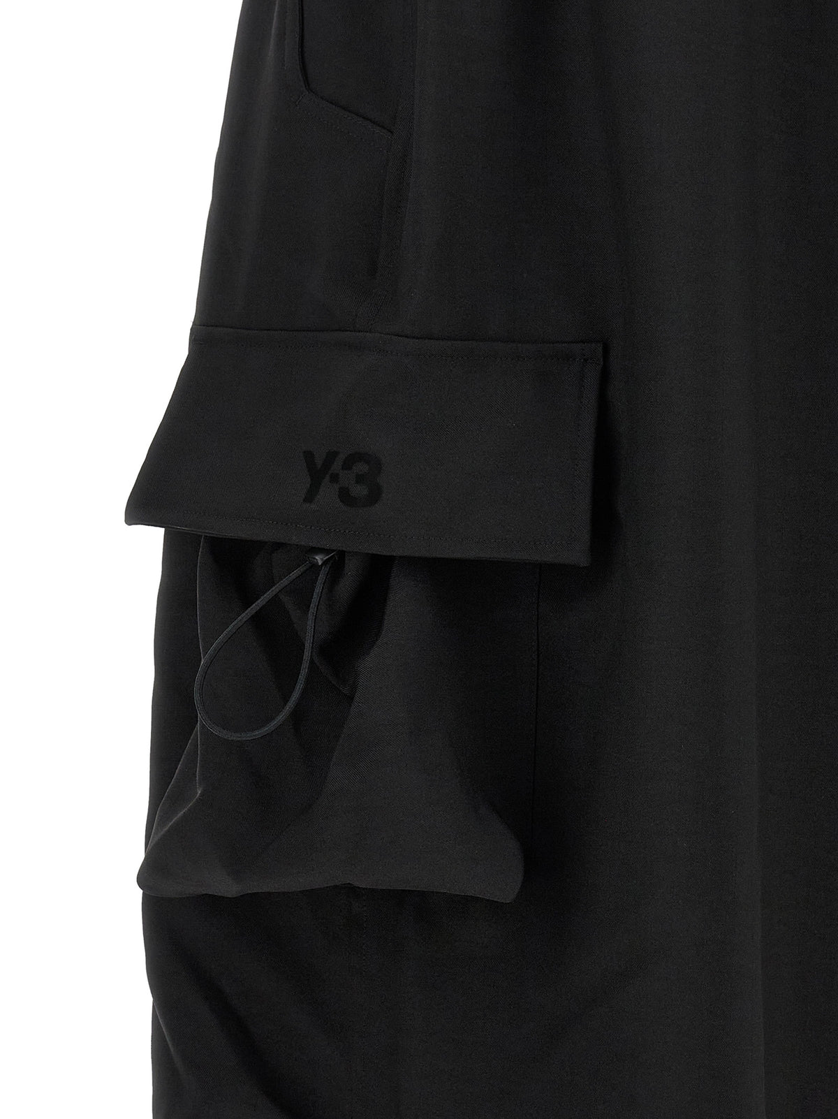Y-3 Black Polyester Cargo Pants