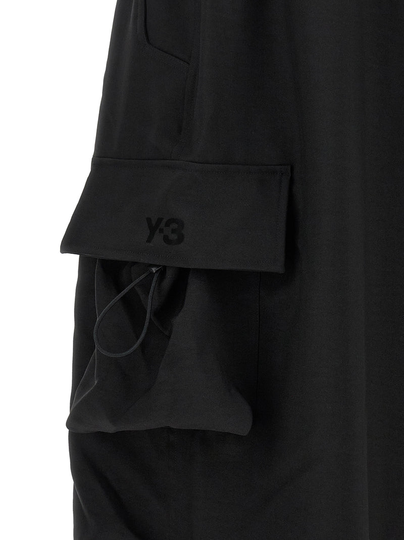 Y-3 Pantalon Cargo en Polyester Noir