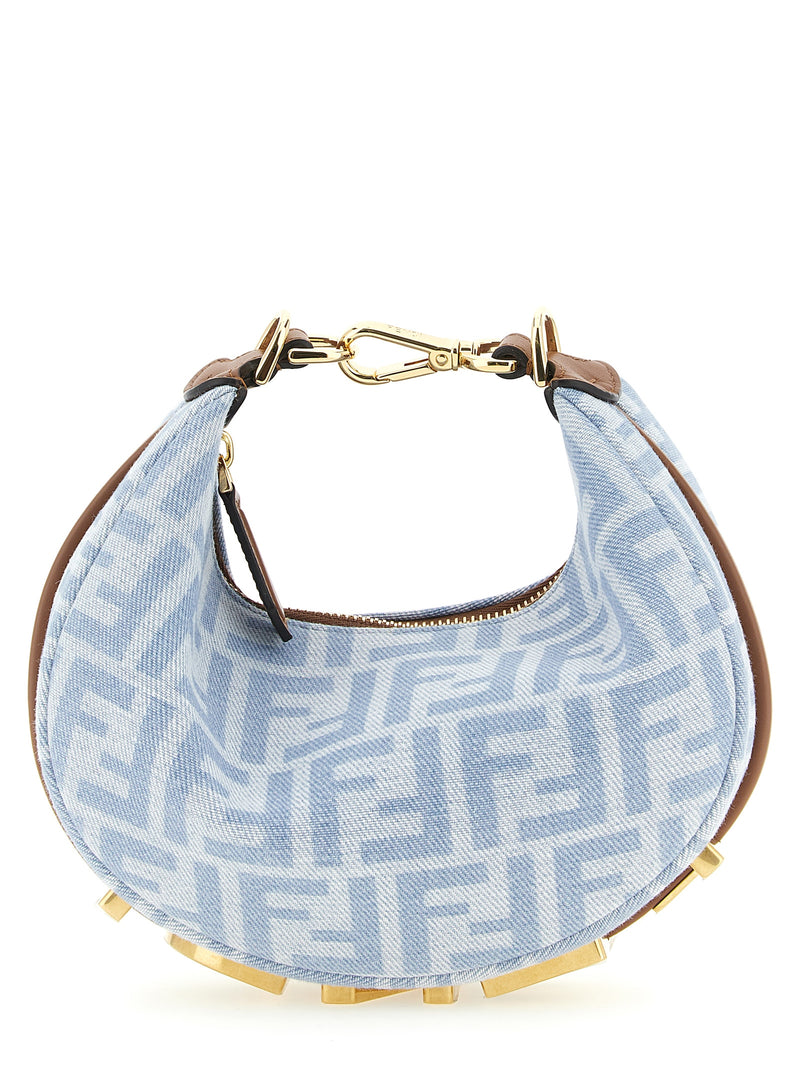Sac à main Fendi en coton bleu