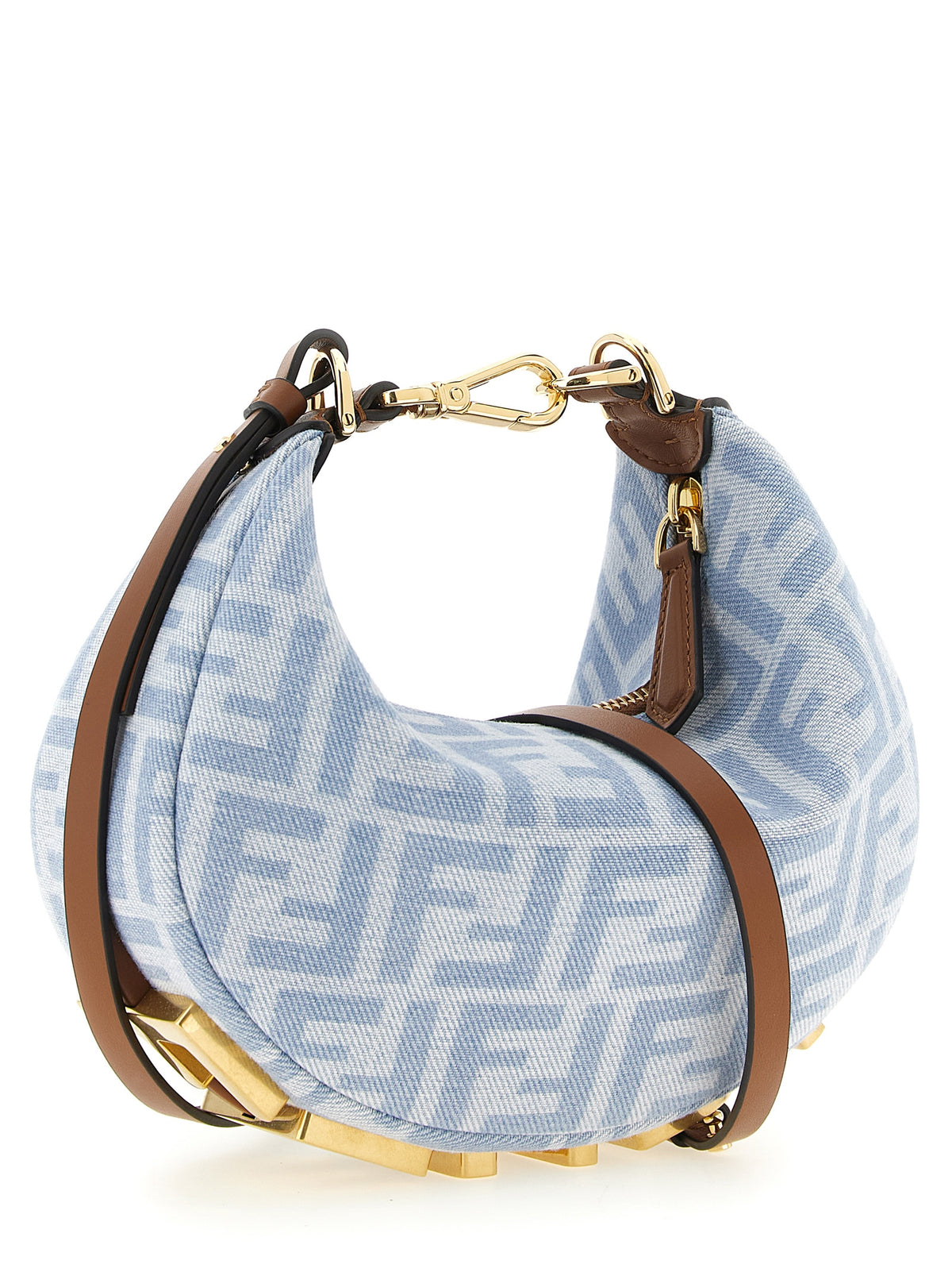 Sac à main Fendi en coton bleu