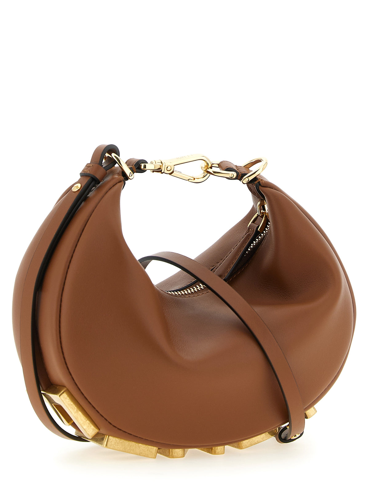 Sac à main Fendi en cuir de veau marron