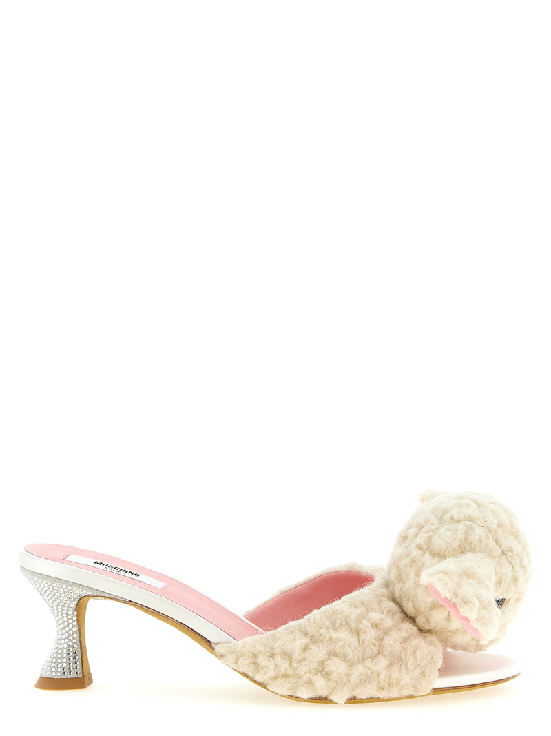 Moschino mules en laine vierge blanche