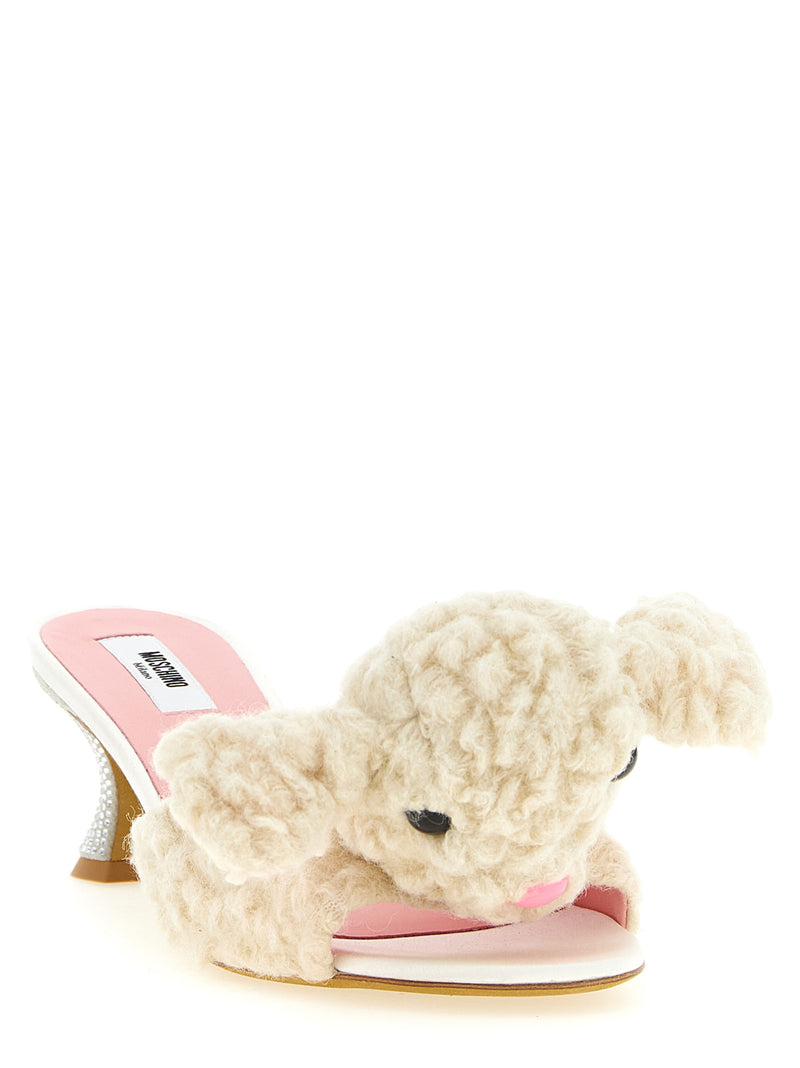Moschino mules en laine vierge blanche