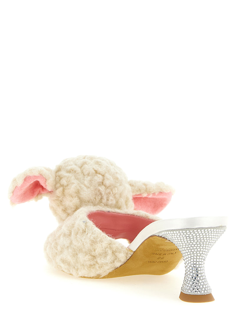 Moschino mules en laine vierge blanche