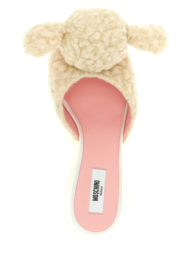 Moschino mules en laine vierge blanche