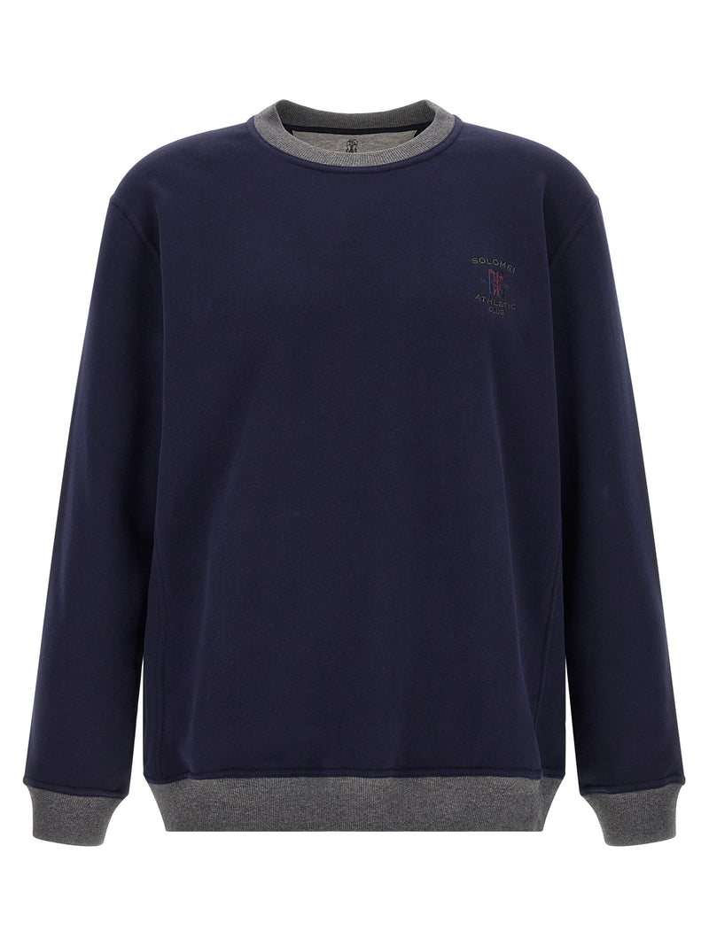 Sweat-shirt en coton bleu Brunello Cucinelli