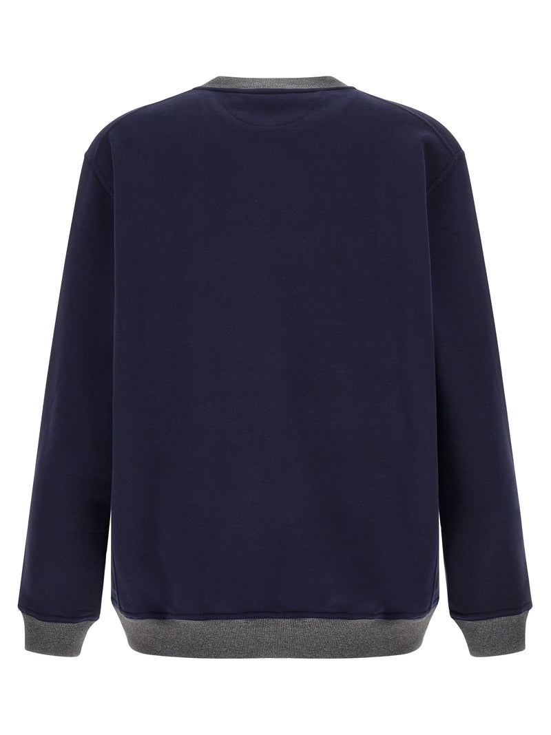 Sweat-shirt en coton bleu Brunello Cucinelli