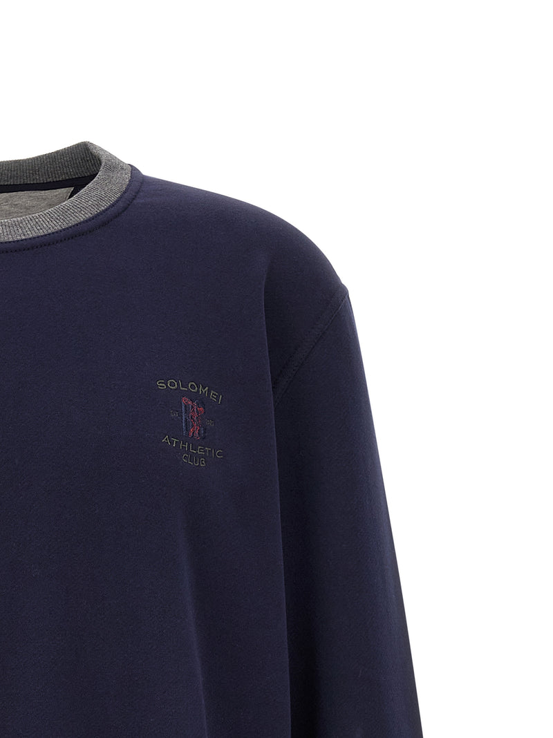 Sweat-shirt en coton bleu Brunello Cucinelli