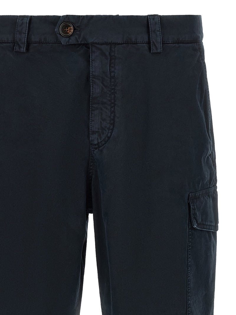 Pantalon cargo Brunello Cucinelli bleu en coton