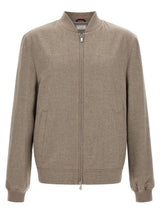 Blouson en cachemire gris Brunello Cucinelli